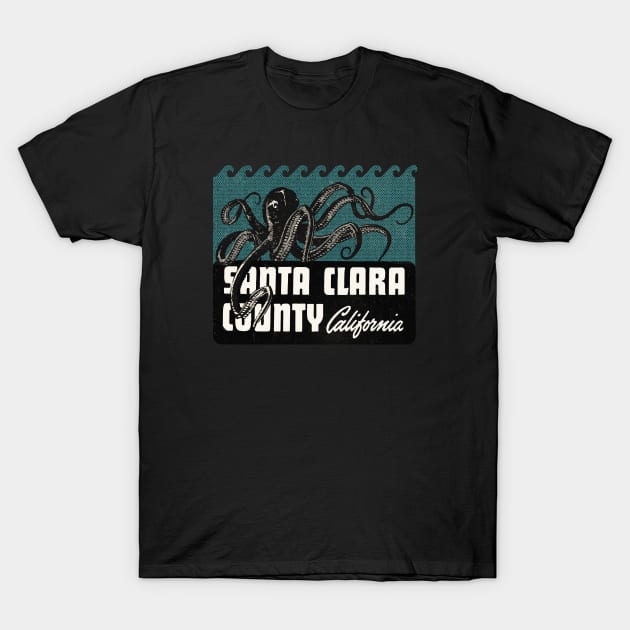 Vintage Santa Clara County California Octopus T-Shirt by Kujo Vintage